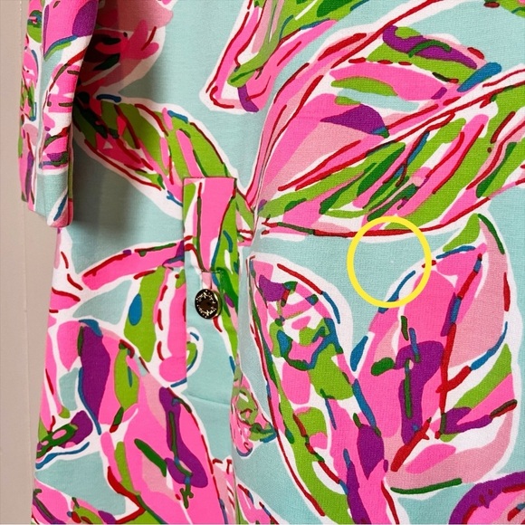 Lilly Pulitzer Charlene Dress Large In the Vias pink green tropical floral shift - Picture 5 of 16